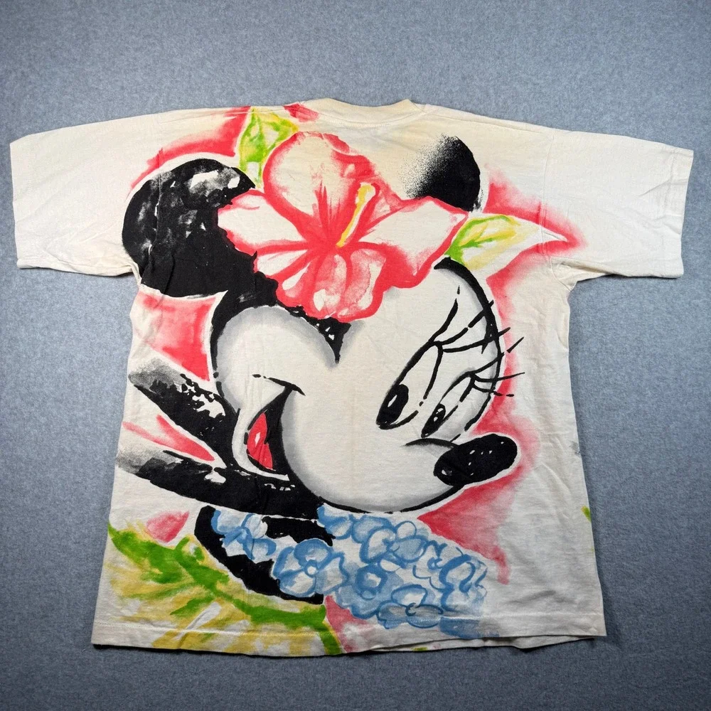 Mickey & Co T‑Shirt Men's XL Beige Minnie Mouse Graphic USA Made Jerry Leigh 90s - Picture 7 of 7